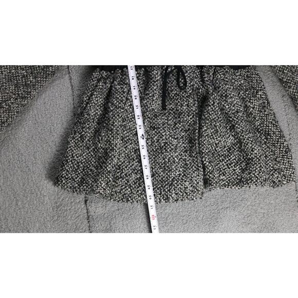 Free People Coat Womens Small Satellite Image Tweed Hooded Swing Wool Blend - Picture 12 of 12